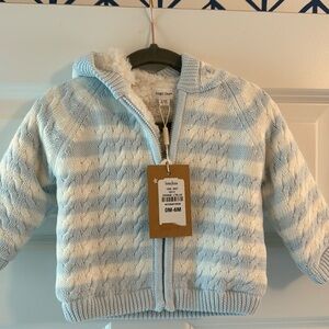 NEW Angel Dear Cable Knit Zip Hoodie - Size 0-6 mos